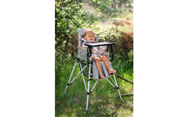 Chaise haute pliante pour enfant One2Stay, avec tablette amovible, noire