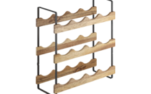 Metaltex York LAVA Casier à bouteilles à 3 niveaux en acacia 39 x 15 x 36 cm