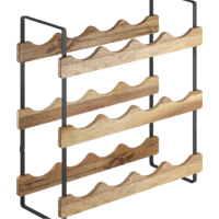Metaltex York LAVA 3-tier bottle rack made of acacia wood 39 x 15 x 36 cm