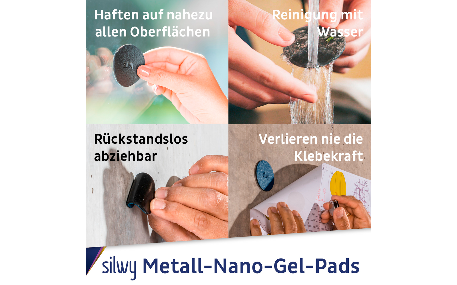 Produktbild Silwy Magnet-Pads 5 cm 4er Set 1
