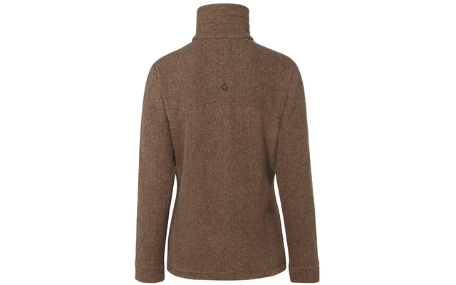 Brauner Pullover mit Stehkragen von hinten
