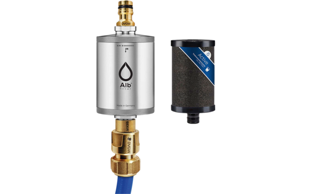Alb Filter® MOBIL Filtro attivo per acqua potabile | Con attacco GEKA acciaio inox naturale