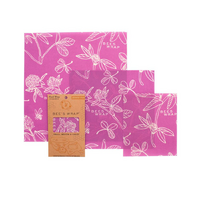 Paquete mixto de 3 pa&ntilde;os de cera de abeja morado Bees Wrap