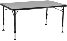 Crespo AP/276-89 Table pliante réglable en hauteur avec plateau de table résistant à la chaleur 140 x 85 x 63-74 cm noir
