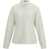 Damenbluse mit langen Ärmeln, Kragen und durchgehender Knopfleiste, cremefarben mit kleinem Blumenmuster