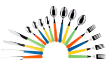 517590 - Berger Happy Camper Edelstahl Besteck-Set 16 tlg. bunt für 4 Personen