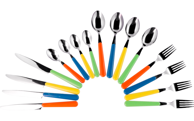 Imagen del producto Juego de 16 cubiertos multicolor Happy Camper Berger 1