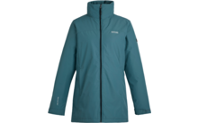 Chaqueta de mujer azul oscuro con cremallera completa y cuello alto