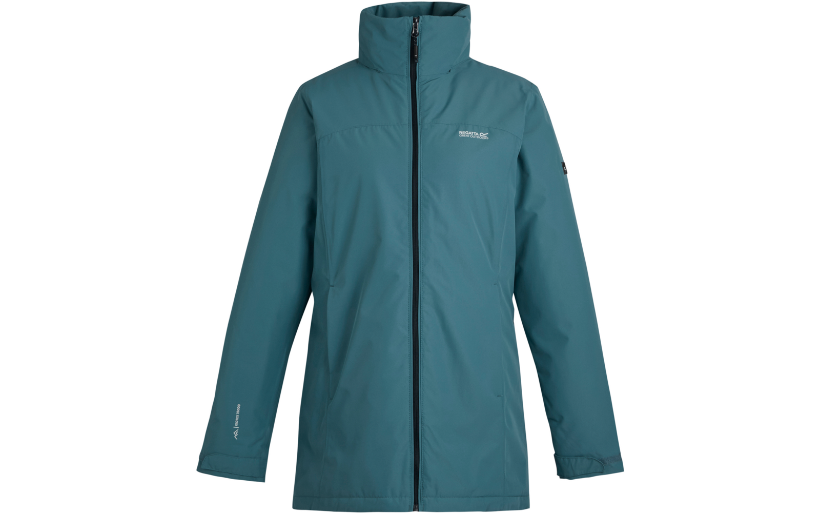 Veste femme bleu foncé avec fermeture éclair complète et col montant