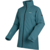 Imperméable turquoise avec col montant et manches longues