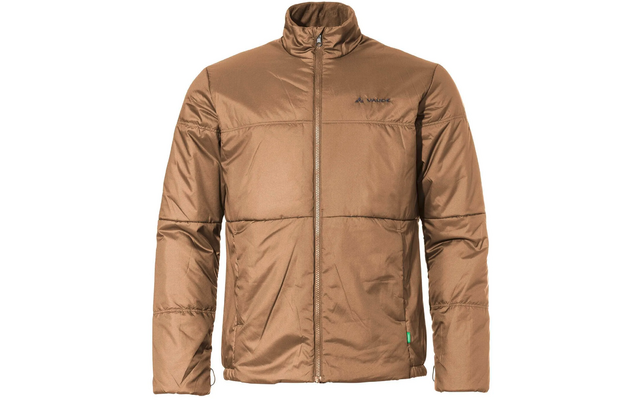 Braune leichte Steppjacke mit Reißverschluss und Stehkragen