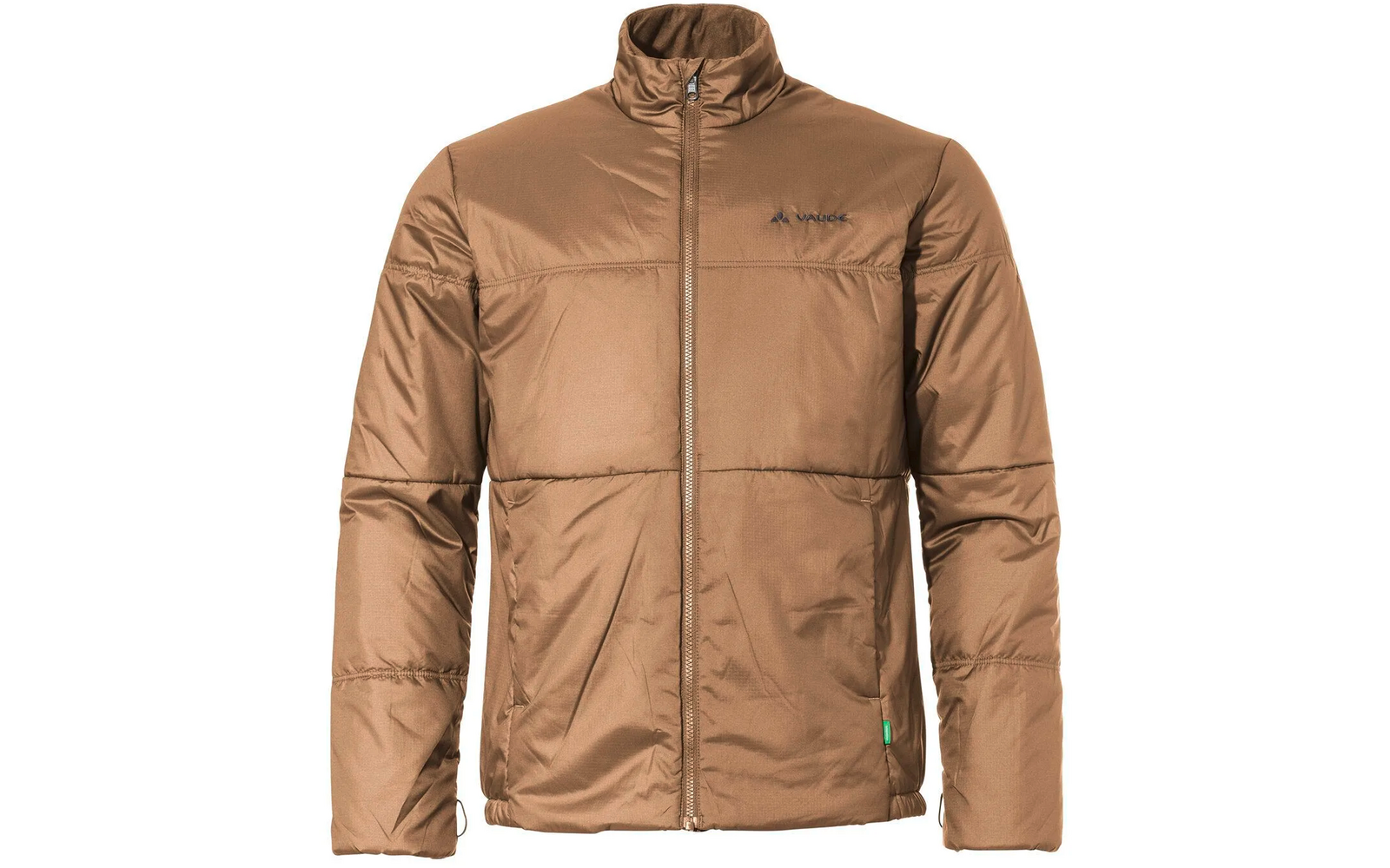 Braune leichte Steppjacke mit Reißverschluss und Stehkragen