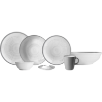 Brunner Bellagio Geschirr-Set 16-tlg. grau / weiß für 4 Personen Brunner Bellagio Geschirr-Set 16-tlg. grau / weiß für 4 Personen