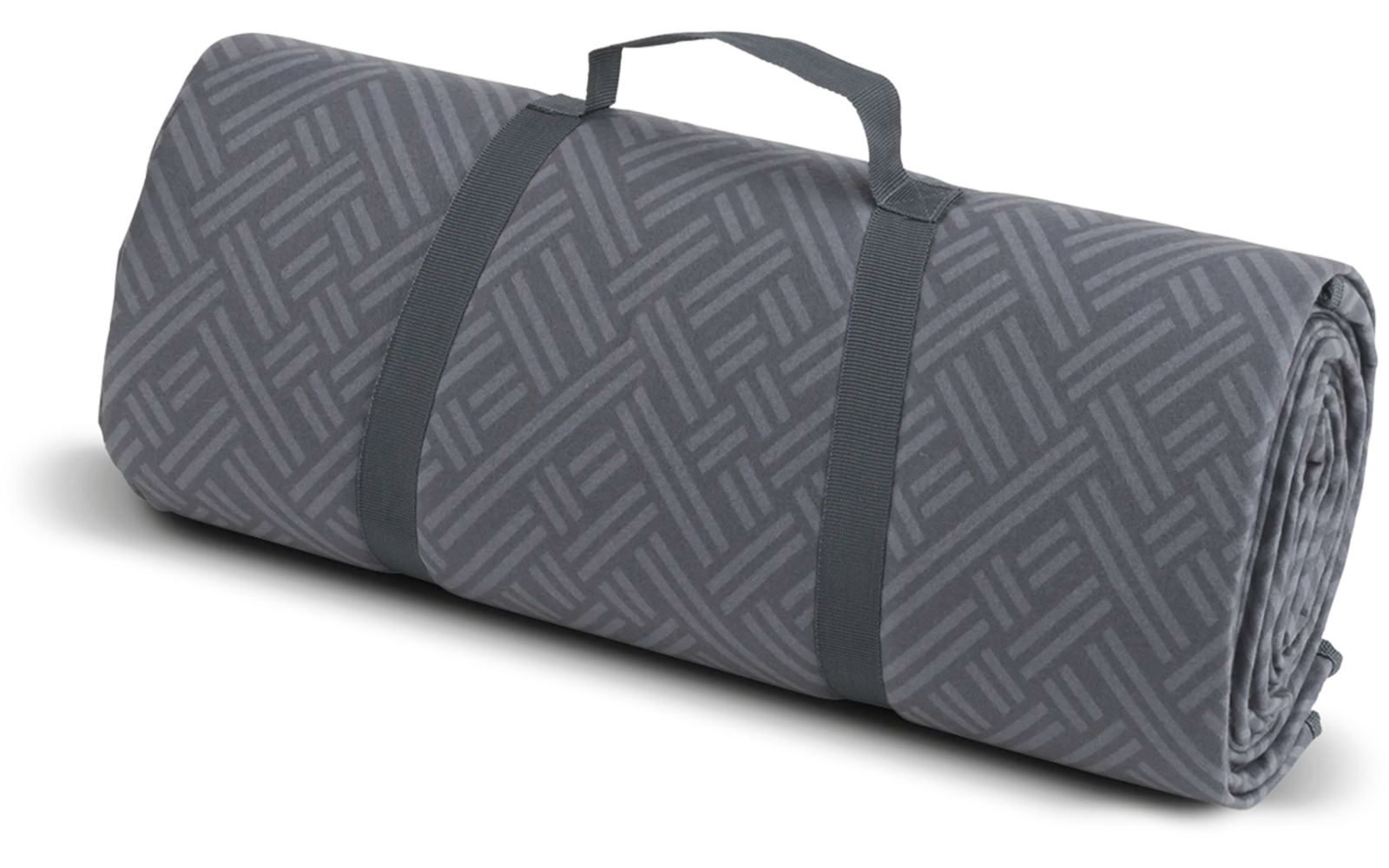 Rolle mit zusammengerolltem Teppich und zwei schwarzen Tragegriffen