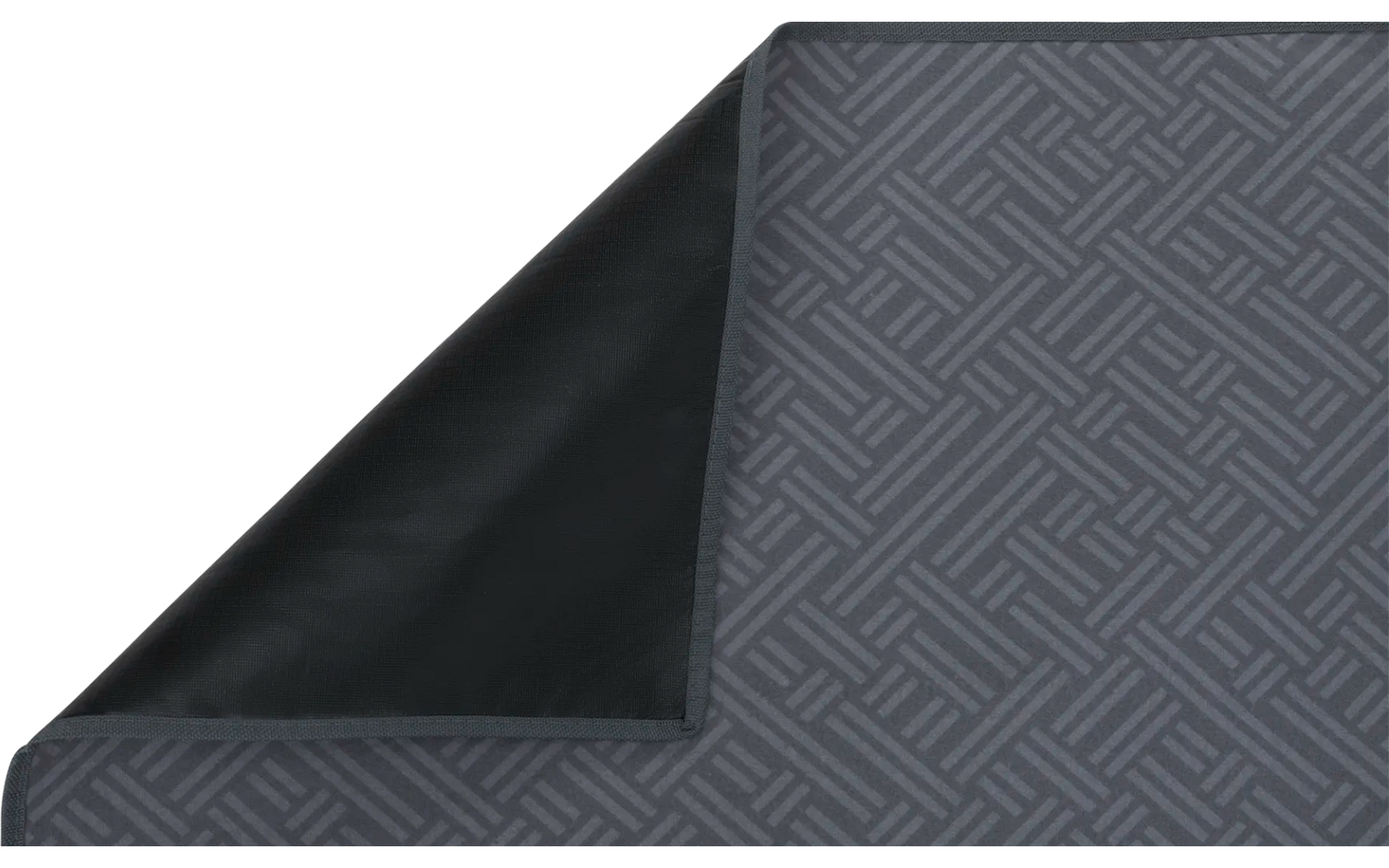 Grau-schwarze Matte mit einer Ecke, die nach oben umgeklappt ist