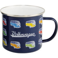 VW Collection T1 Bulli Emaille Tasse 500 ml Bulli Parade Blau