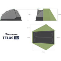 Sea to Summit Telos TR2 Green freestanding tent for 2 people