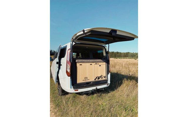 Escape Vans Tour Box XL opvouwbare tafel/bed/ladenkast Renault Traffic /Opel Vivaro B/Fiat Talento Walnut