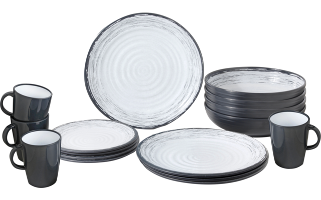 Immagine del prodotto Brunner Lunch Box Premium Melamin Geschirrset Porzellan-Touch, Antirutsch und bruchunempfindlich 16-teilig 1