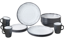 520870 - Brunner Lunch Box Premium Melamin Geschirrset Porzellan-Touch, Antirutsch und bruchunempfindlich 16-teilig