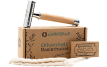 Chinchilla Rasierhobel inklusive 10 Rasierklingen und Baumwollbeutel