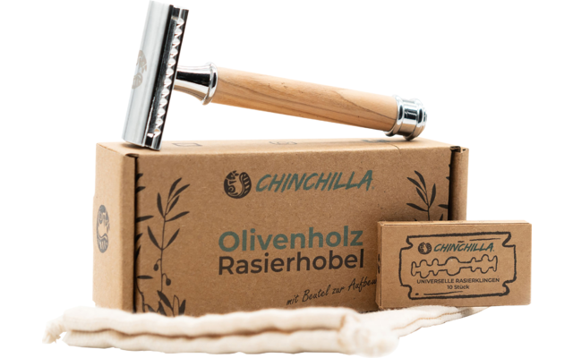 Chinchilla scheermesje inclusief 10 scheermesjes en katoenen zakje