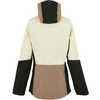 Jacke mit Kapuze und schwarz-beige-brauner Farbgebung, Rückansicht