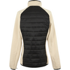 Jacke mit schwarzen Rücken und beigen Ärmeln, Ansicht von hinten