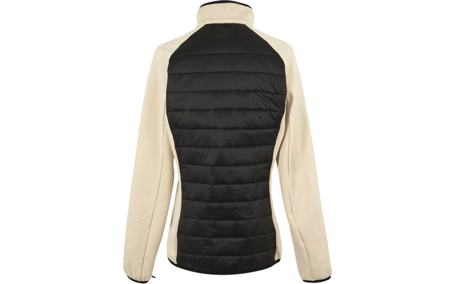 Jacke mit schwarzen Rücken und beigen Ärmeln, Ansicht von hinten