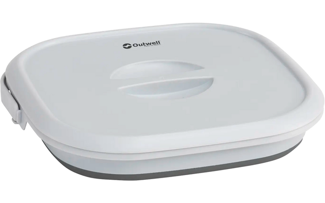 Witte vierkante plastic container met deksel