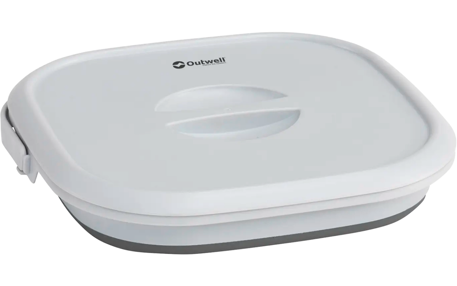 Witte vierkante plastic container met deksel