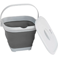 Outwell faltbarer eckiger Eimer mit Deckel 30 x 29,5 x 22 cm grey mist