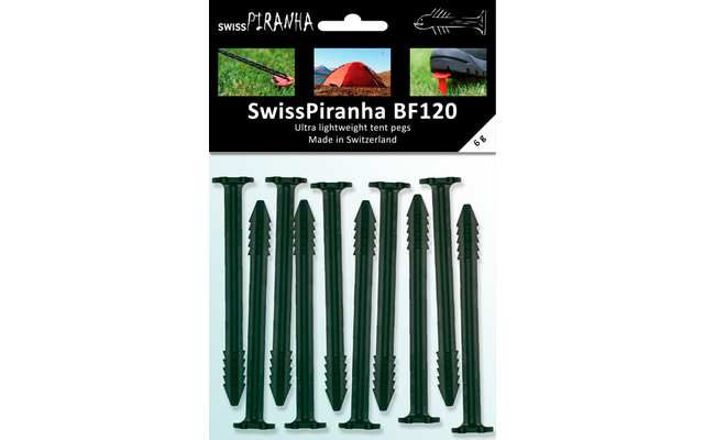 SwissPiranha Clavijas para tiendas de campaña BF120 Juego de 10