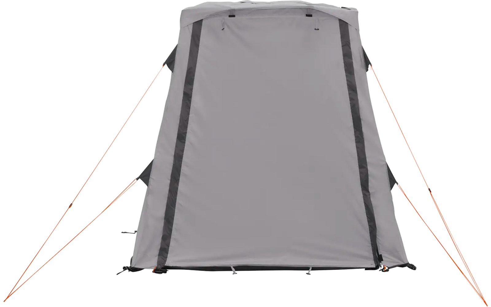 Grauer Zeltboden mit Spannseilen an den Ecken