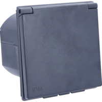 Schwabe CEE Caravan Einspeisungsstecker mit selbstschliessendem Klappdeckel 230 V schwarz