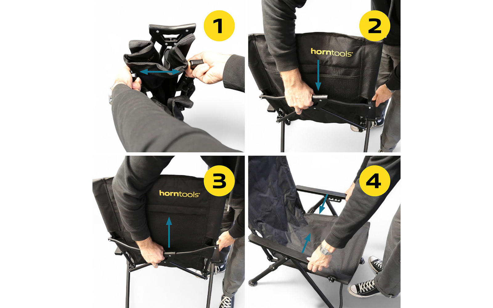 Produktbild Horntools Campingstuhl Recliner faltbar verstellbare R&uuml;ckenlehne bis 150 kg 1