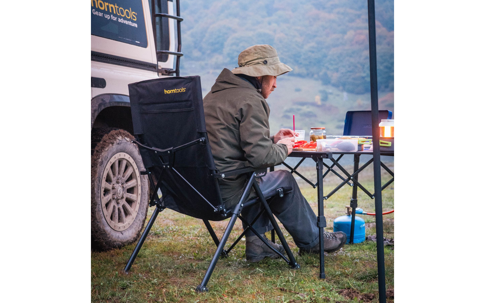 Produktbild Horntools Campingstuhl Recliner faltbar verstellbare R&uuml;ckenlehne bis 150 kg 1