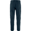 Donkerblauwe lange broek van achteren gezien