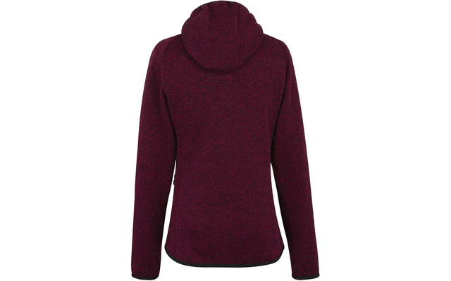Vorderansicht eines lila Kapuzenpullover aus Fleece