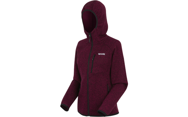 Bordeauxfarbige Kapuzenjacke mit Reißverschluss und langem Arm