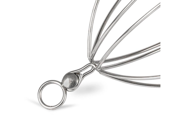 RVS‑garde met ronde ophanglus op witte achtergrond