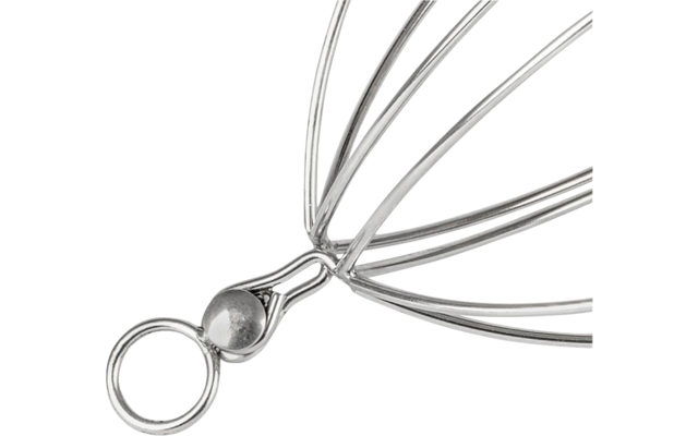 RVS‑garde met ronde ophanglus op witte achtergrond