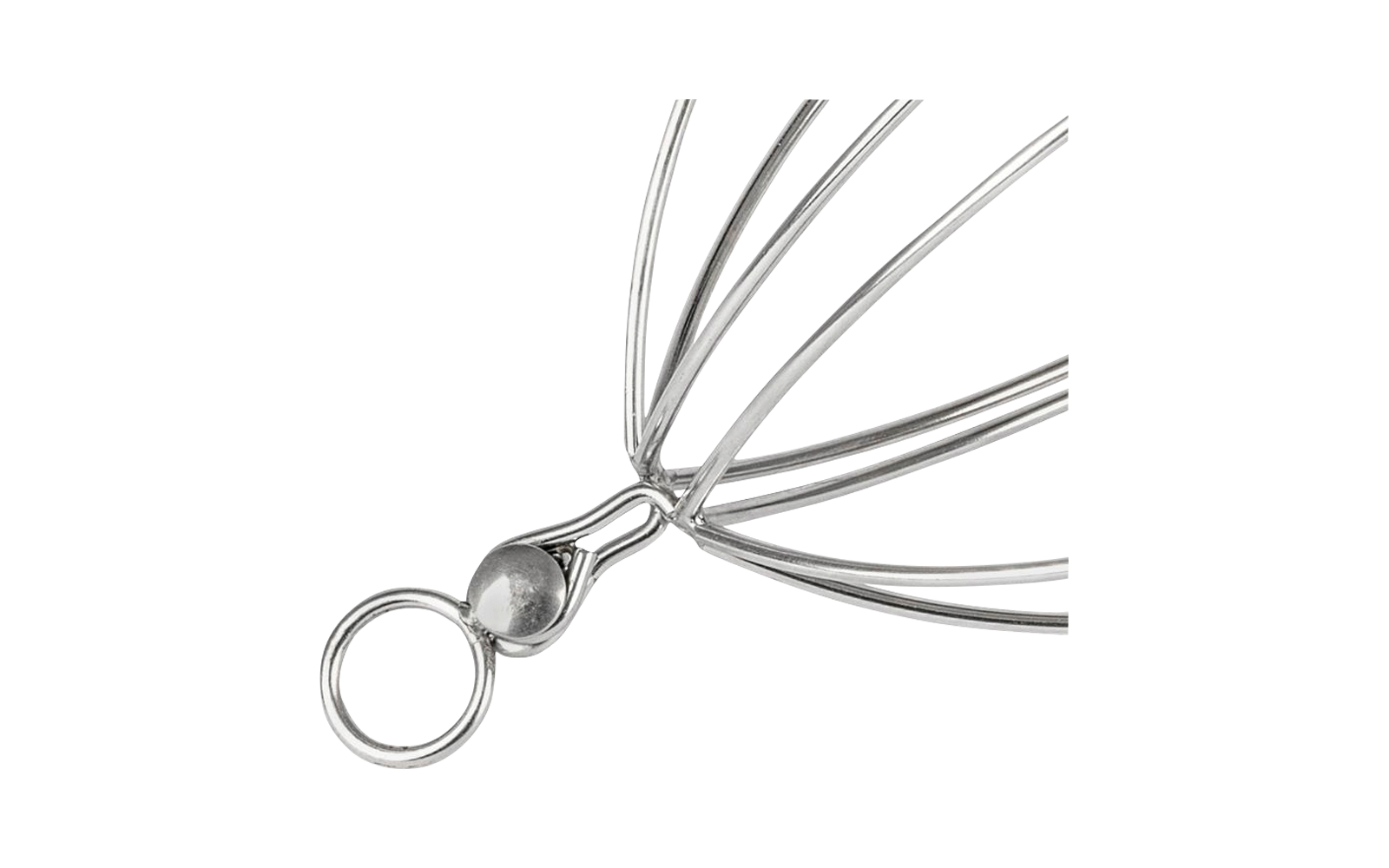 RVS‑garde met ronde ophanglus op witte achtergrond