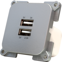 Haba Steckdose C-line USB viereckig 5 Volt silber