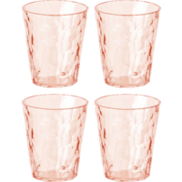Koziol Superglass CLUB No. 1 Juego de 4 250 ml cuarzo rosa transparente