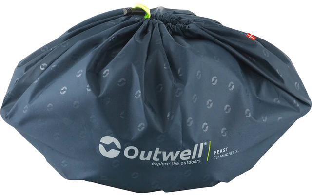 Ronde donkerblauwe opbergzak met wit Outwell-logo