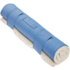 Aufgerollte blaue und weiße Yogamatte