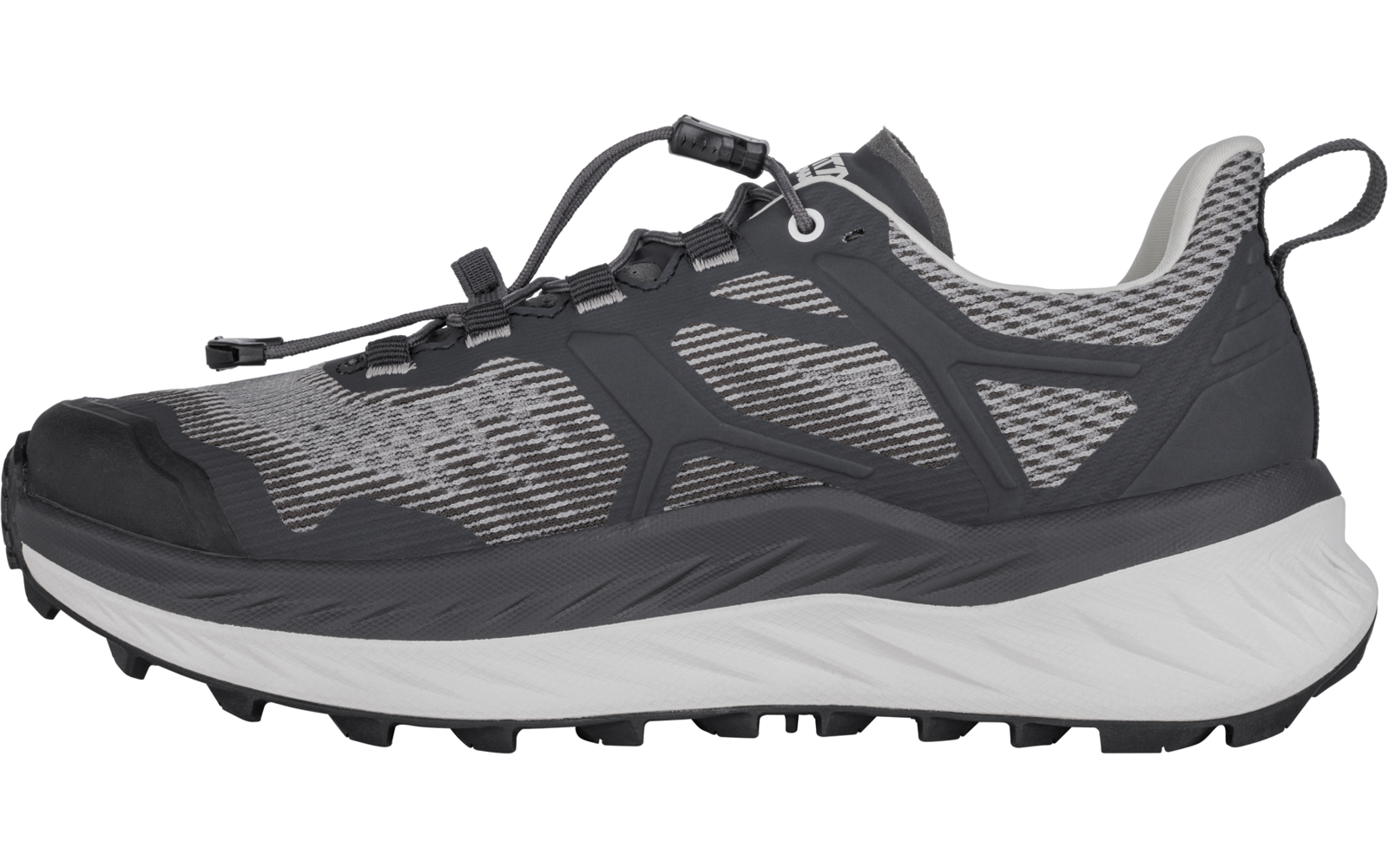 Grauer Sportschuh mit weißer Sohle