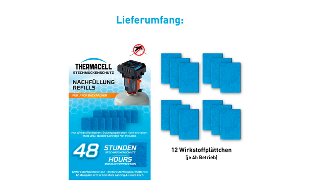Thermacell Kit de recharge anti-moustiques Backpacker 48 h