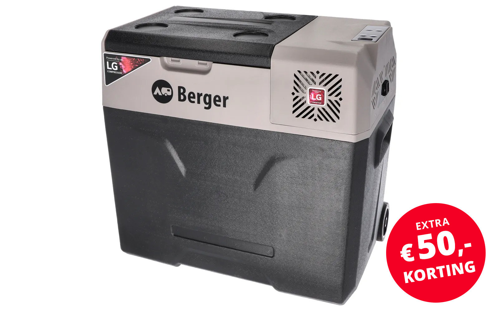 Een grijze industriële machine met bedieningspaneel en kijkvenster
